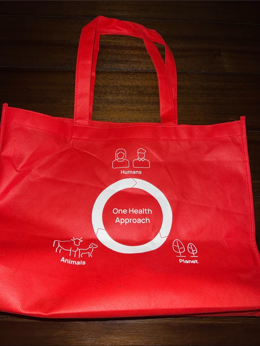 Meiji One Health Large Red Reusable Shopping Tote Bag